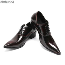 Mens Dress Shoes High Heels Leather Wedding Shoes Mens Formal Business Oxfords Shoes for Work