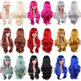Loose Deep Wave Lace Human Hair Wigs Cos anime wig universal 70cm long curly hair cosplay wig