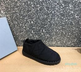 Женская платформа середина стопа черные тепловые ботинки с мягкой нилоновой туфли для шерсти, наполненная сетчатой ​​сеткой, эластичная полоса зимнего стиля Fashi6792968