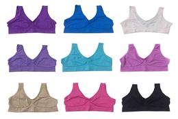 Women Sports Bra 9 Colors Single Layer Seamless Yoga Bras High Elastic Breathable Gym Running Vest Lady Soft Comfort Sleep Bra 0504411410