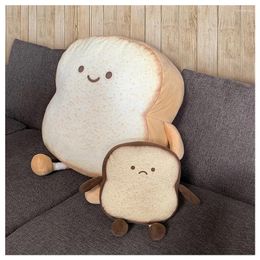Pillow Soft Toast Bread Plush Whole Wheat Cute Doll Sofa Car Waist Throw Toy Large Backrest