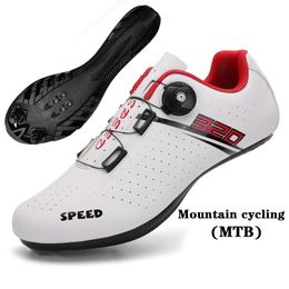 Cycling Sneaker MTB Men Sport Road Bike Boots Flat Racing Speed Sneakers Trail Mountain Bicycle Footwear Spd Pedal Cycling Shoes 240605