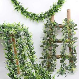 Decorative Flowers 178CM Artificial Eucalyptus Leaves Greenery Garland Faux Plant White Wedding Decoration Home Room Garden Decortion