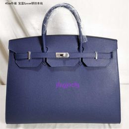 Customised Hac 40 50cm Large Travel Tote Bag Genuine Leather 25303540cm Outer Seam Platinum Top Layer Cowhide Epsom Leather Custom Mens Handb With Have Logo PYOP