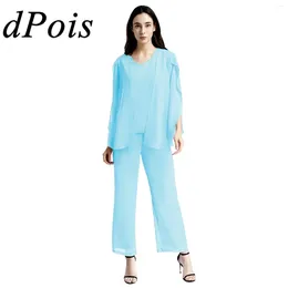 Women's Two Piece Pants Commuting Sets 3 Pieces Chiffon Vest Outwear Suit For Office Daily Wear Evening Formal Occasion Commute Outfit