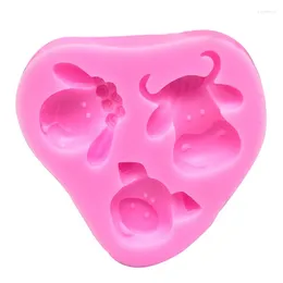 Baking Moulds 3D Cow Sheep Pig Head Kitchen Mould Silicone Cake Decorating Tools Fondant Chocolate Mould Biscuits