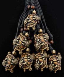 Fashion Jewellery Wholesale 12PCS/LOT Men Women's Imitation Yak Bone Carved Mother & Turtles Necklace For Lucky Gift MN5709615212