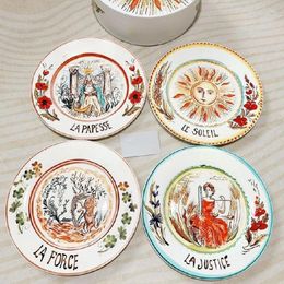 Plates European-Style Bone China Western Plate Household Dim Sum Round Dinner 10-Inch Gift Set