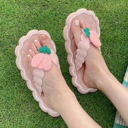 Slippers SP&CITY Summer Pink Cute Women's Flip Flops Fairy Style Casual Soft Beach Shoes Korean Fashion Cartoon Flat Bottom