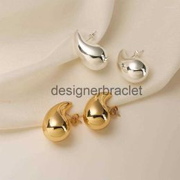 Dangle Earrings Bottega Earring Trendy Italy Hollow Stainless Steel Hypoallergenic 18K Gold Plated Tear Drop Waterdrop For Women Girl