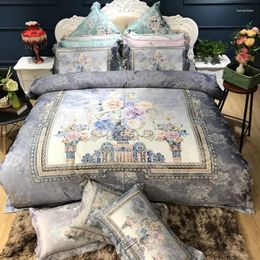 Bedding Sets Luxury Chinese Style Flowers Printing Soft Winter Flannel Set Fleece Fabric Duvet Cover Bed Sheet/Linen Pillowcases 4pcs