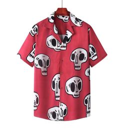 Men Short Sleeve Hawaiian Shirts Men039s Relaxedfit Fast drying Summer Casual 3D Skull Printed Button Down women Holiday Beach48635104722