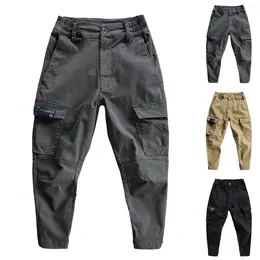Men's Pants Summer Sweatpants Mens Fashion Casual Loose Hip Hop Nine Point Tie Foot Pocket Pantalones Cargo