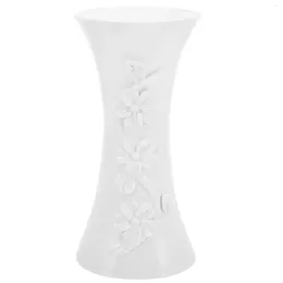 Plates Vase Artificial Flowers Arrangement Container Plastic Vases White Table Centrepieces