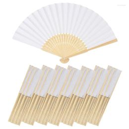 Decorative Figurines 10/20/30pcs White Hand Fans Blank Fan DIY Chinese Folding Wooden Bamboo Antiquity For Painting Home Decor Gifts