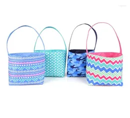 Gift Wrap Striped Easter Basket Storage Handbag Candy Bag Portable Put Eggs Festival Bucket SN2965