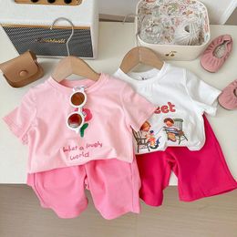 Clothing Sets Summer Suit Short-Sleeved T-Shirt Children's Girls Boys Shorts Casual Wear