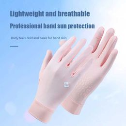 Five Fingers Gloves Summer UV resistant silk thin gloves bicycle sun protection driving gloves finger opening touch screen breathable gloves Y2406037OP9