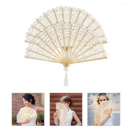 Decorative Figurines 2pcs Vintage Lace Folding Fan Women Hand Holding Wedding Decor