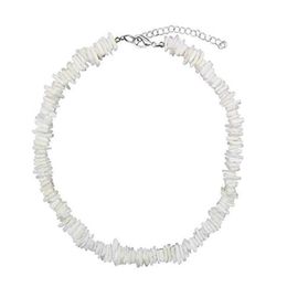 Chokers 2022 Bohemian Natural Puka Shell White Color Irregular Chip Choker Necklace For Women Men Collares De Moda Kolye 257A