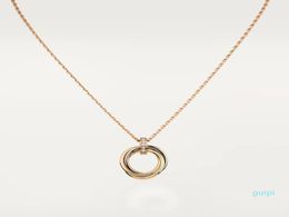2022 new fashion Classic Design Cubic Zirconia Triple Trinity Necklace Pendant Women Girls Titanium Steel Wedding Designer Jewelry3152248