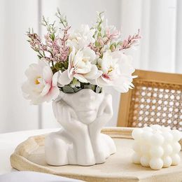 Vases Human Body Art Ceramic Creative Nordic Abstract Plant Flower Pot Crafts For Living Room Desktop Home Decoration Ornament