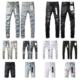 Lila jeans herrar mode svart rippad cyklist smal fit cyklister denim för mäns mode mans svarta byxor
