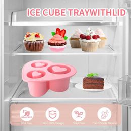 Baking Moulds Silicone Ice Grid High-Capacity Cylindrical Mould With Cover Summer BPA Free Reusable Kitchen Cube Tray Heart