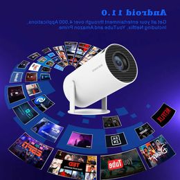 Projectors HY300 Android Wifi Smart Portable Projector 1280 720P Full HD Office Home Theater Video Mini Projector I83G