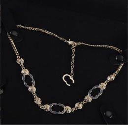 Pendant Necklaces High quality luxury jewelry New Drip Glue Letter Twisted Chain Necklace with Premium Sweater Chain