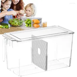 Storage Bottles Refrigerator Box Clear Vegetable Containers With Lid And Handle Stackable Kitchen Pantry Container Freezer