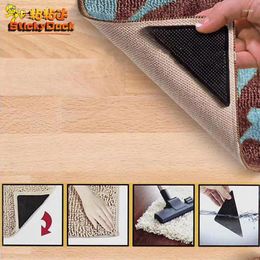 Bath Mats 4/8 PCS Gripper For Rug Hardwood Floors Reusable Under Carpet Tape Anti Slip Grips Area Rugs Non Pads