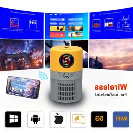 Projectors Wireless Home Cinema Projetor Mini Portable Outdoor Theatre Full HD Same Screen Wifi for smart phone/Tablet/PC/TV Stick/Games 5YE1