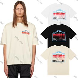 American trendy brand Rhude T shirt Men Couple Vintage Coconut trees Letter logo print pattern t shirt cotton casual Loose Oversized Hip Hop Short Sleeve Tee Top 01