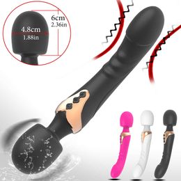 Powerful Dildos Vibrator Dual Motor Silicone Large Size Wand G-Spot Massager Sex Toy For Couple Clitoris Stimulator For Adults