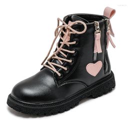 Boots Girls' Princess Short Winter 2024 Plush Warm Children's Leather Baby Kids Casual Shoes