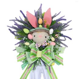 Decorative Flowers Easter Wreath Decoration Spring Outdoor Indoor Hanging Welcome Sign Decorations Craft Supplies Pjop