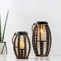 Candle Holders Chinese Retro Latern Wood Creative Windproof Table Centrepieces Hanging Courtyard Romantic Home Decoration X6T251