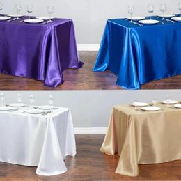 Table Cloth Luxurious Solid Satin Tablecloth Birthday Wedding Decorations Banquet Dining Restaurant Festival Party Decor