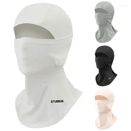 Berets Unisex Summer Riding Beanies Mask Thin Silk Full Face Masks Sunscreen UV Cycling Bonnet Neck Wrap Cover Motorcycle Hood