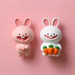 Fridge Magnets Two-Color Optional Rabbit Creative 3D Refrigerator Stickers Cartoon Cute Personality Design Message Post-It Decoration G240529