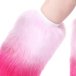 Women Socks Retro Faux Fur Hairy Girl Y2k Winter Furry Sock