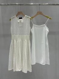 Women's casual dress sleeveless summer women's sundress slim style and high-waisted designer ladies sexy dress, straps inside the design of two-piece set