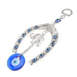 Decorative Figurines Blue Eye Charm Goods Luck Ornament Amulet Pendant Bracelets Evil Hanging Horseshoe Elephant Shape Eyes Blessing Decor