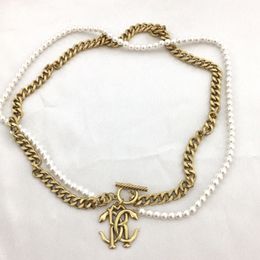 Donia Jewelry Luxus Halskette Europäische und amerikanische Mode Doppel Schlange Titanstahl Perlen Designer Buchstabe Geschenkzubehör mit Schachtel.