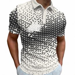 men's Polo Shirt Fi Golf Shirts 3D Plaid Printed Tees Striped Streetwear Men Clothing Short Sleeve Butt Blouse Casual Top J9tL#