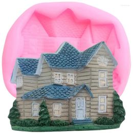 Baking Moulds Fairy House Silicone Mould 3D Villa Cupcake Chocolate Gumpaste Candy Resin Mould Fondant Moulds DIY Cake Decorating Tools