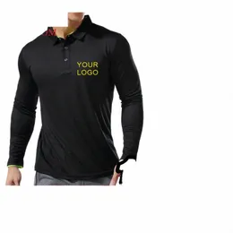 Hızlı kuruyan polo gömlek Customizati/Tasarım Logosu Erkekler ve Kadınlar LG kollu gündelik polo gömlek fi yaka Tasarım S-6XL v6iu#
