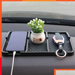 Other Interior Accessories New 1Pcs Car Dashboard Anti-Slip Mat Phone Key Holder Mtifunction Gadgets Silica Gel Rhinestone Non-Slip Dr Dhv7P