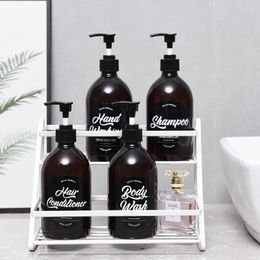 Liquid Soap Dispenser 500ml Nordic Shampoo Bottle Bathroom Body Wash Hair Conditioner Brown Plastic Bath Set Lotion Storage